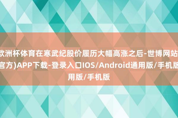 欧洲杯体育在寒武纪股价履历大幅高涨之后-世博网站(官方)APP下载-登录入口IOS/Android通用版/手机版