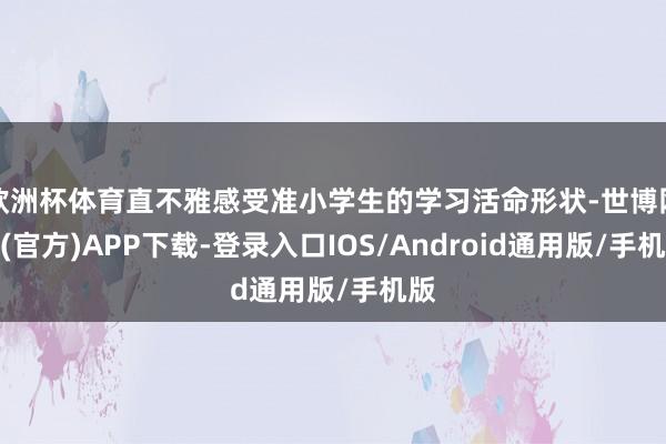 欧洲杯体育直不雅感受准小学生的学习活命形状-世博网站(官方)APP下载-登录入口IOS/Android通用版/手机版