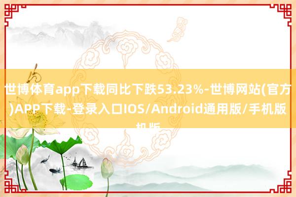 世博体育app下载同比下跌53.23%-世博网站(官方)APP下载-登录入口IOS/Android通用版/手机版