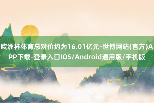 欧洲杯体育总对价约为16.01亿元-世博网站(官方)APP下载-登录入口IOS/Android通用版/手机版